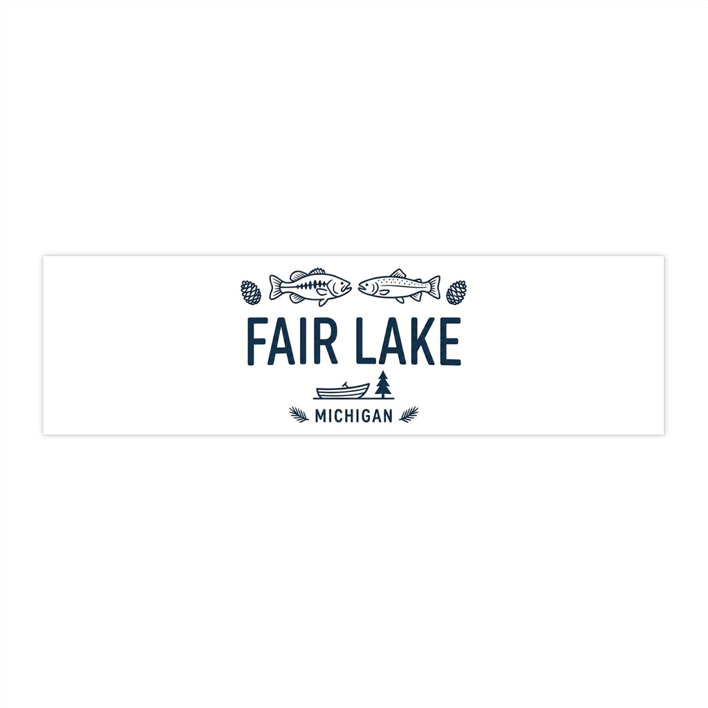 Fair Lake Michigan Bumper Sticker — Lake Cabin Fishing Decal