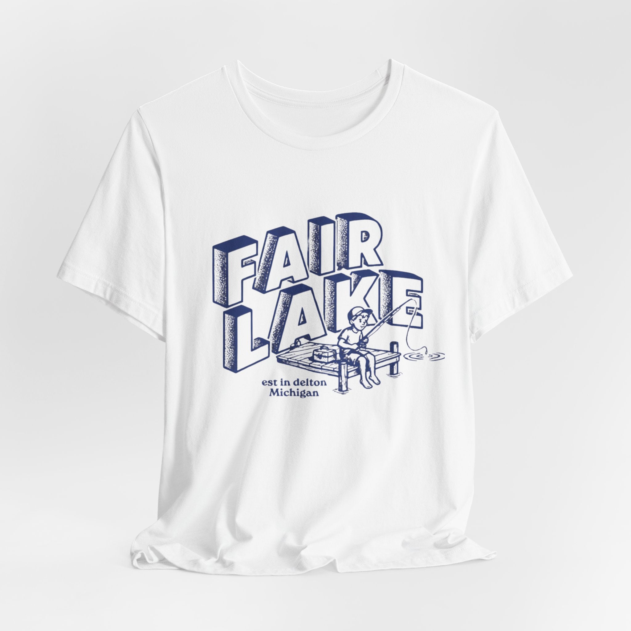 Copy of Copy of Fair Lake Map T-Shirt — Illustrated Lake Map Tee (Fair Lake Michigan)