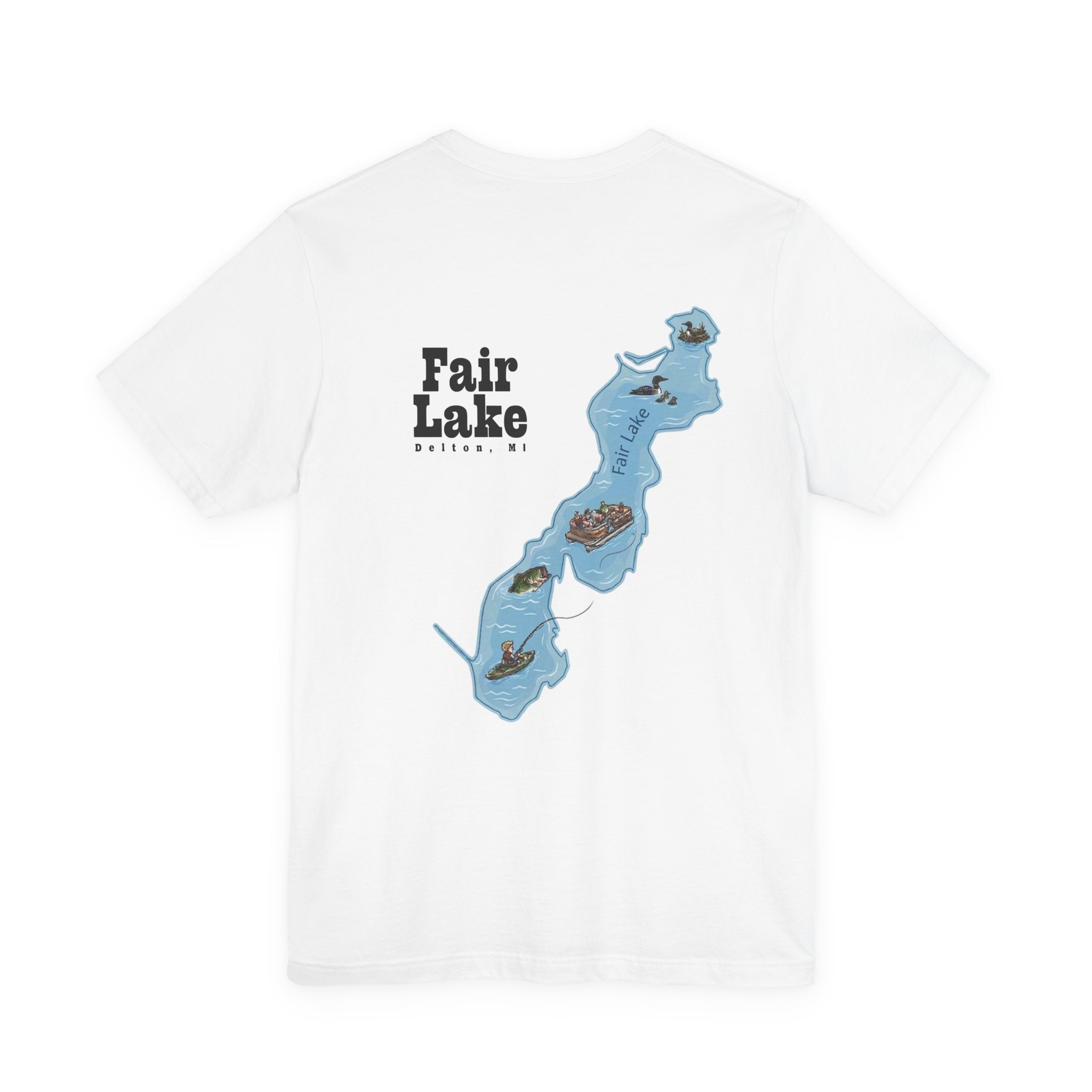 Fair Lake Map T-Shirt — Illustrated Lake Map Tee (Fair Lake Michigan)