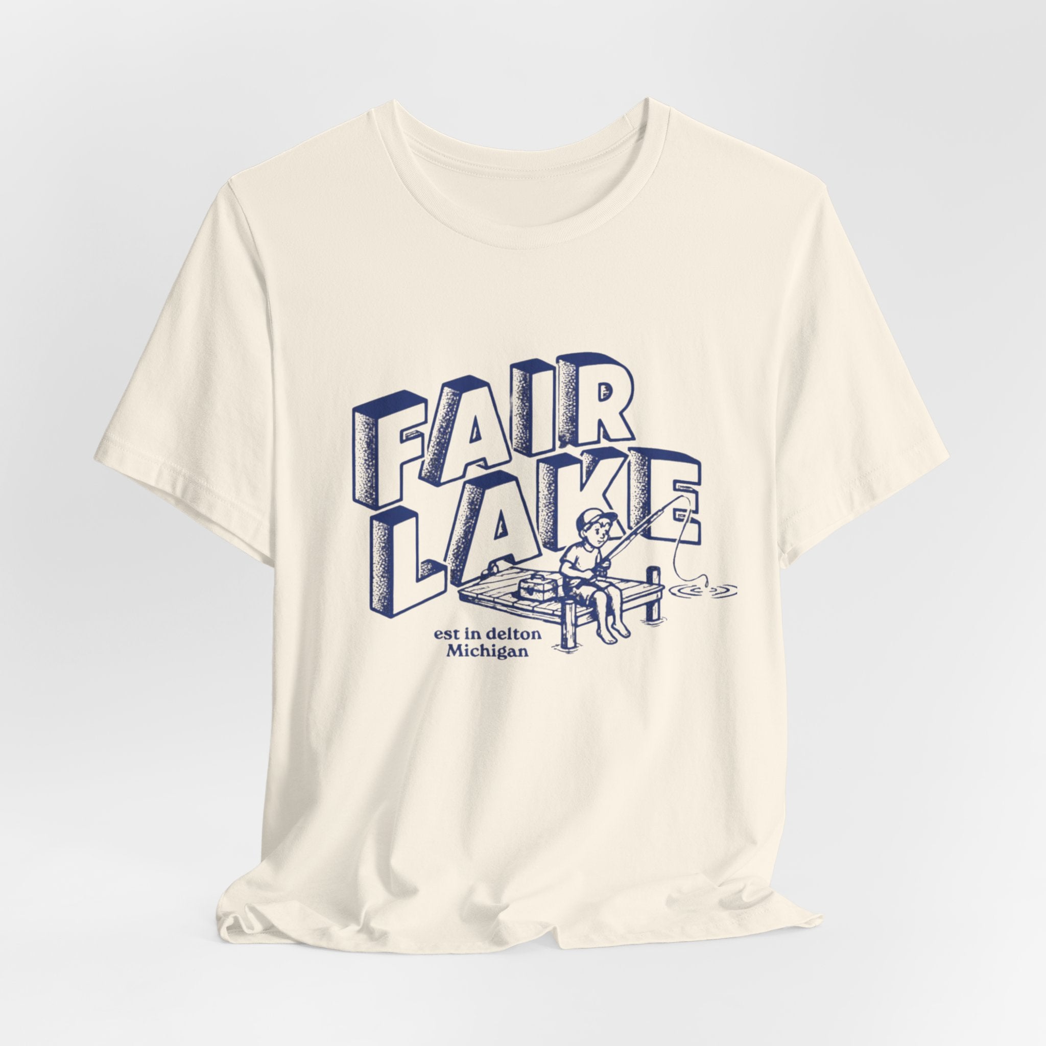 Copy of Copy of Fair Lake Map T-Shirt — Illustrated Lake Map Tee (Fair Lake Michigan)
