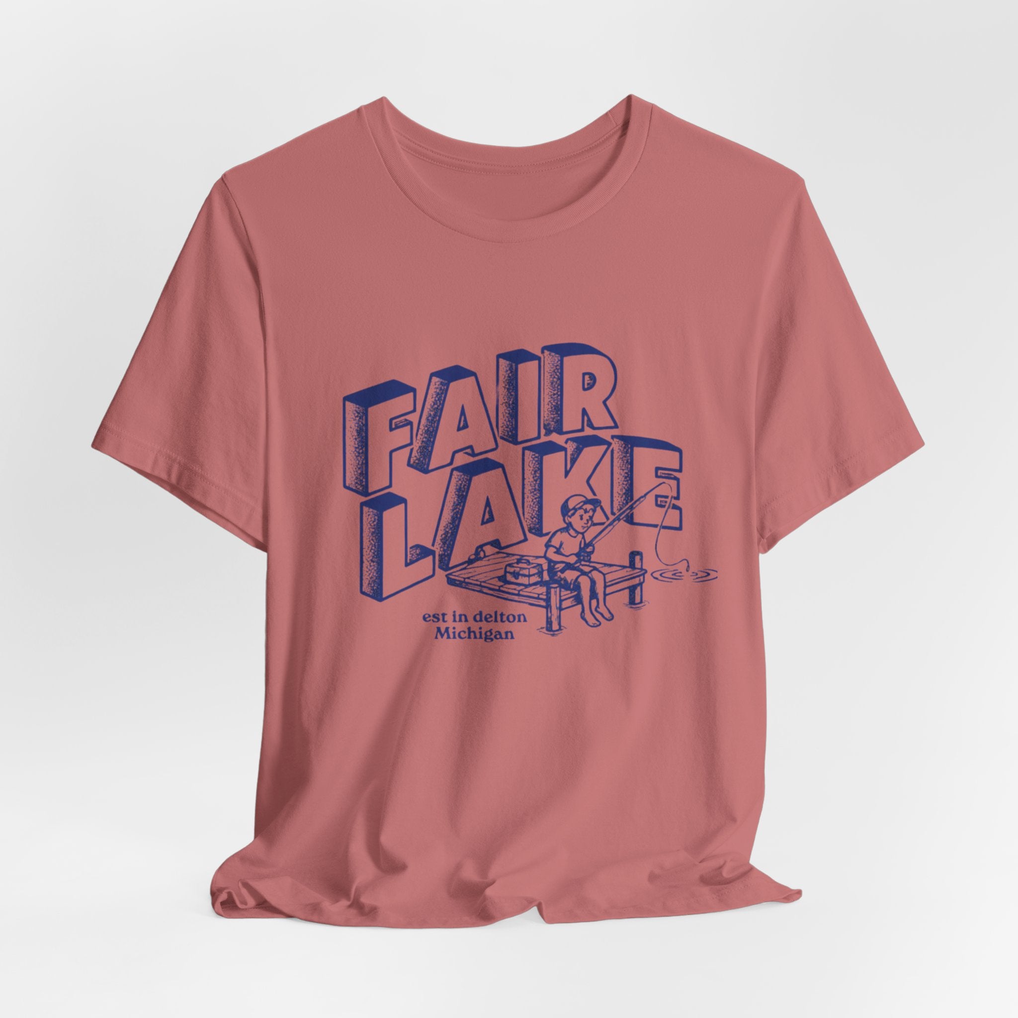 Copy of Copy of Fair Lake Map T-Shirt — Illustrated Lake Map Tee (Fair Lake Michigan)