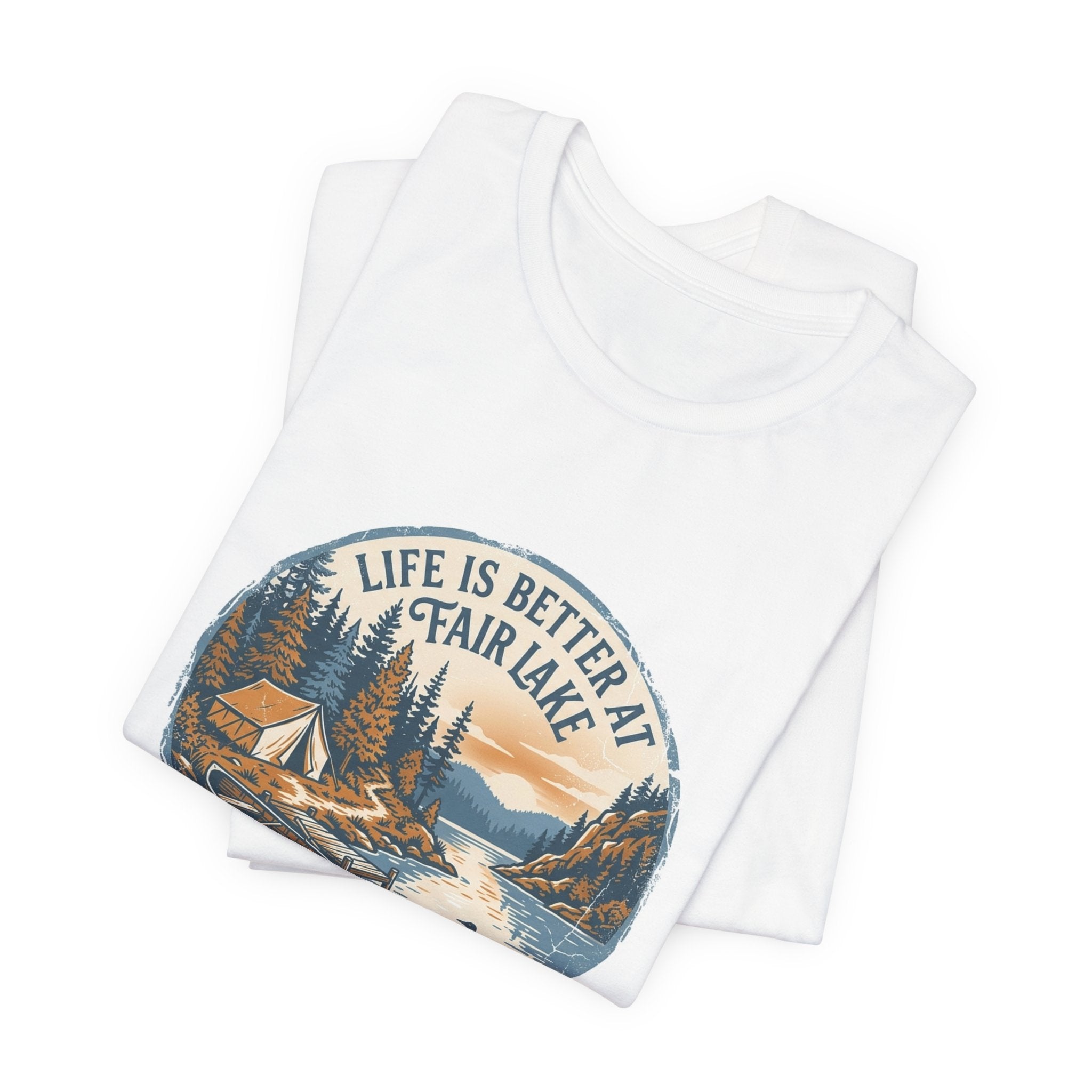 Copy of Copy of Copy of Fair Lake Map T-Shirt — Illustrated Lake Map Tee (Fair Lake Michigan)