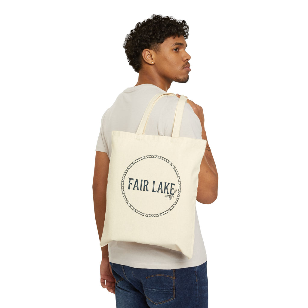 Fair Lake Cotton Canvas Tote Bag — Nautical Rope Logo Eco Shopper