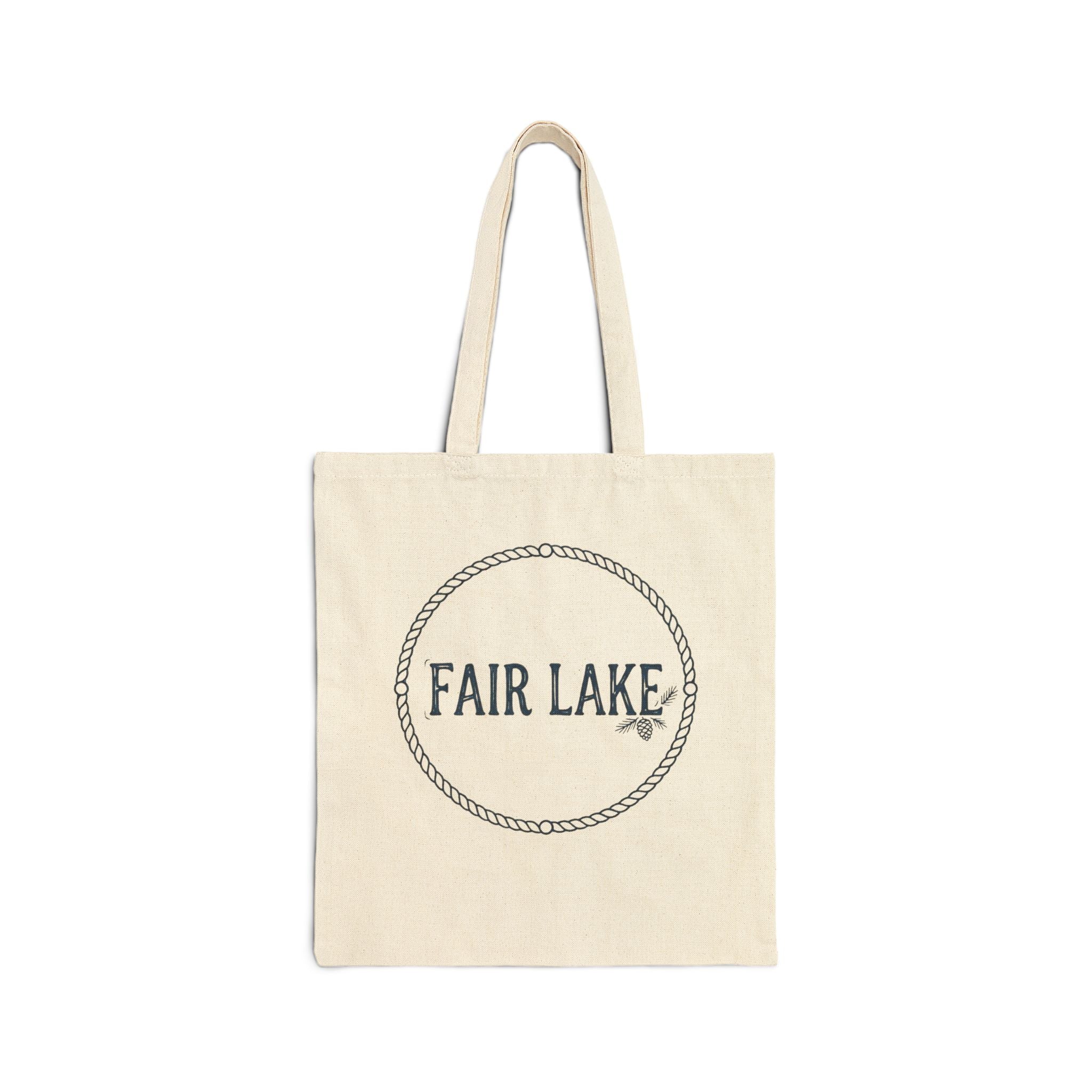 Fair Lake Cotton Canvas Tote Bag — Nautical Rope Logo Eco Shopper
